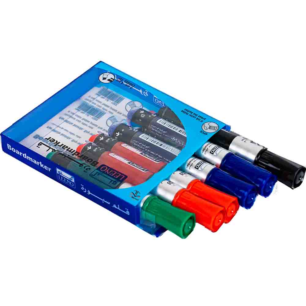 Image of LEENO 6 Whiteboard Pens Chisel Tip with Ink Pump Button | Alhareri Store