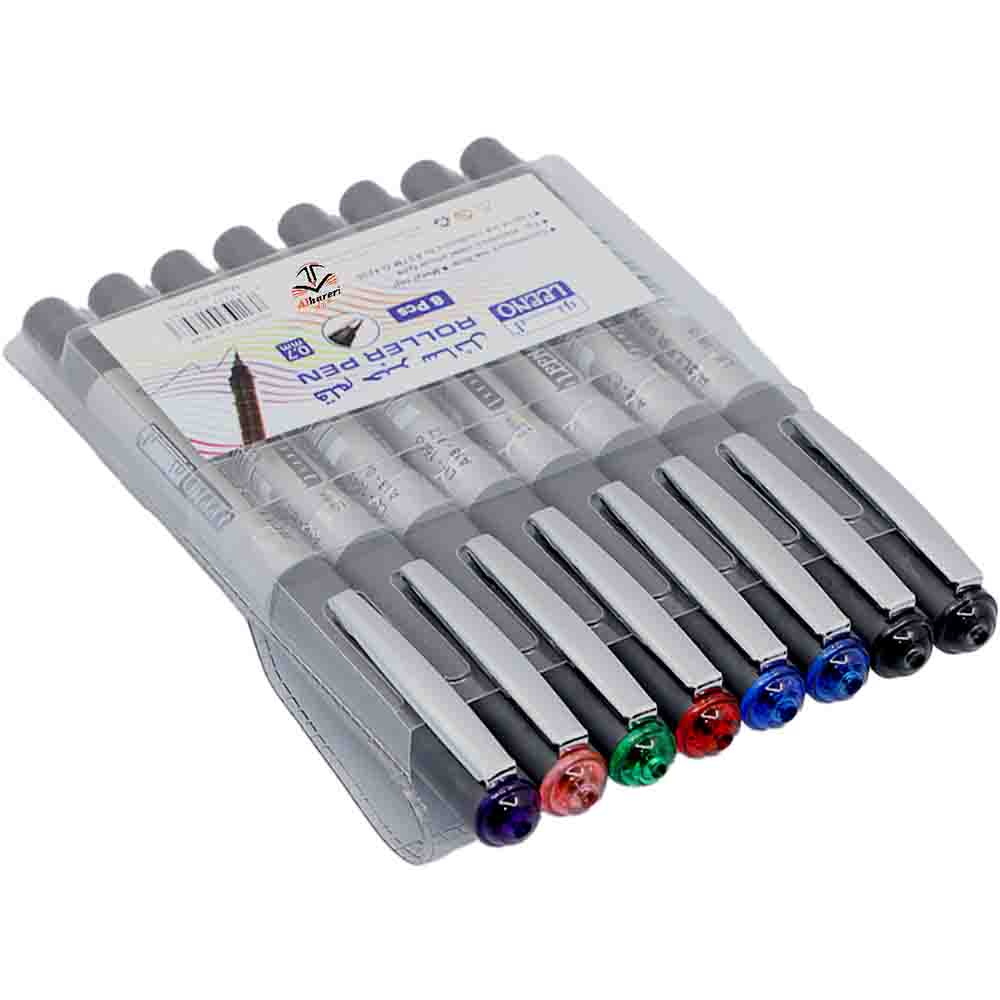 Image of LEENO Roller Pen 8 Colors Free Roller Ink 0.7mm Set | Alhareri Store