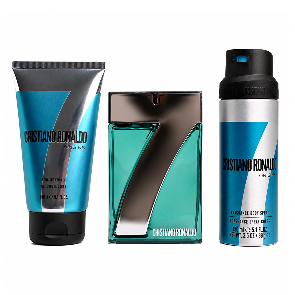 طقم CR7 اوريجينز رجالي عطر 100 مل +  جل 150مل + بخاخ 150م