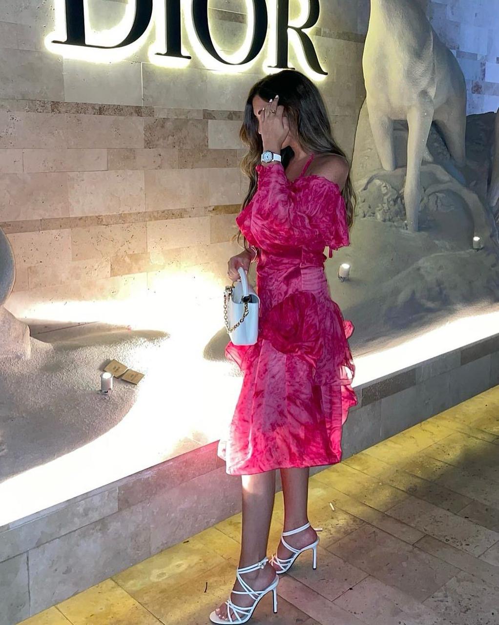  فستان سهرة فوشي اوف شولدر  