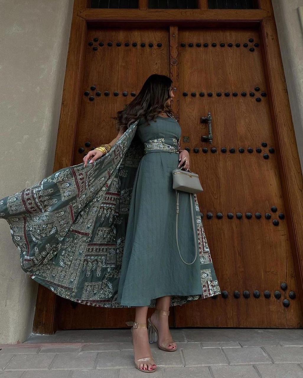  جلابية رمضان ومناسبات انيقة قطعتين  