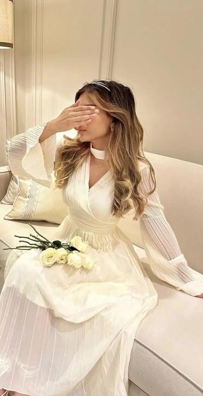  فستان سهرة شيفون مكسر بليسية 