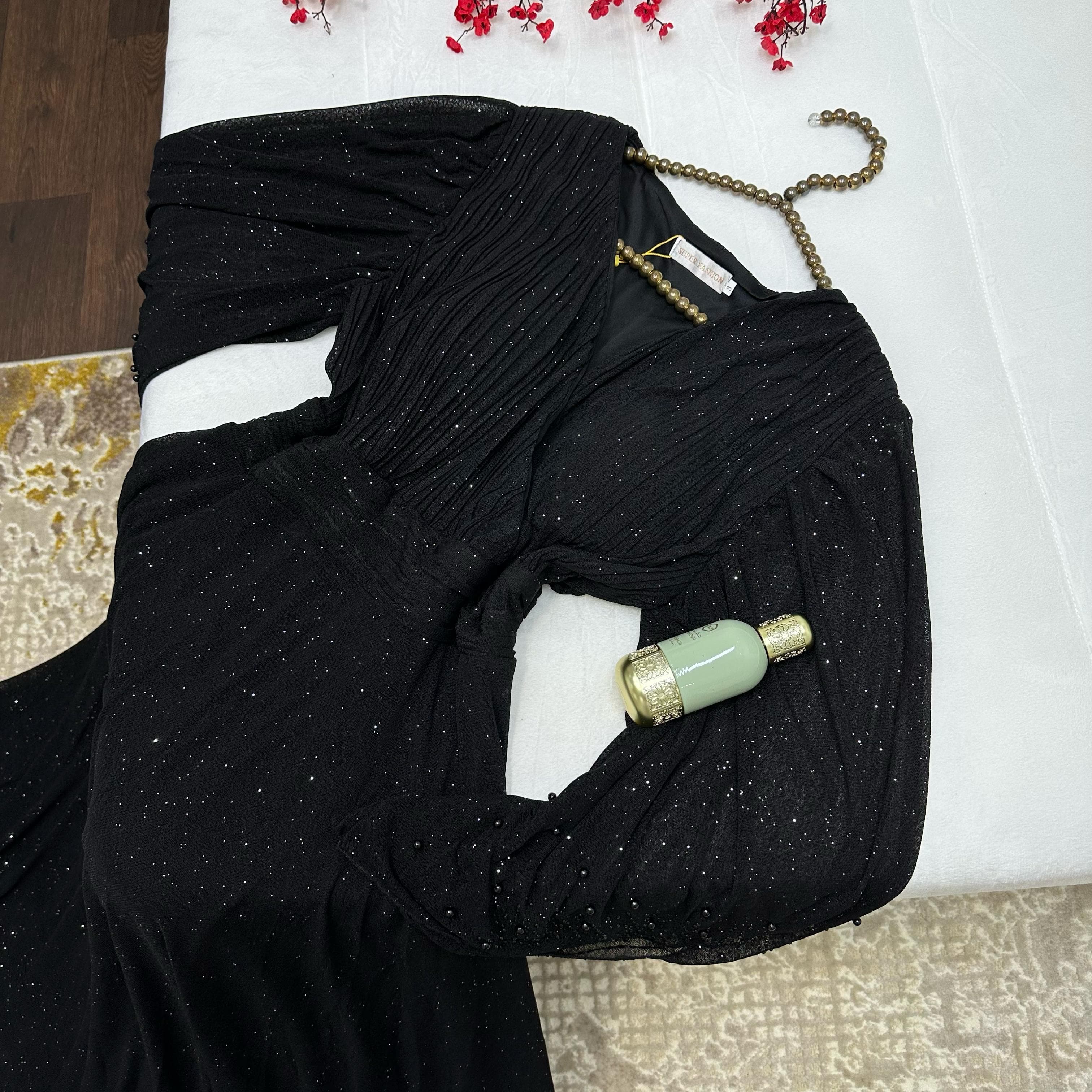  فستان سهرة تل ناعم لمعة  