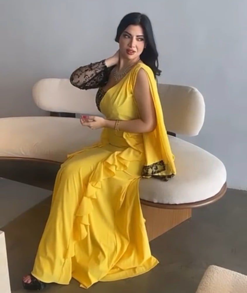  فستان سهرة شيفون جورجيت ليموني  