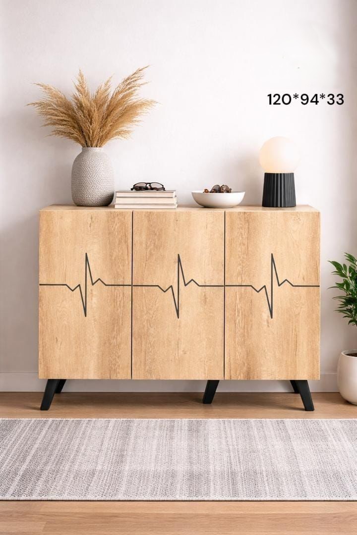  خزانة احذية 3باب خشب120سم بتصميم انيق 