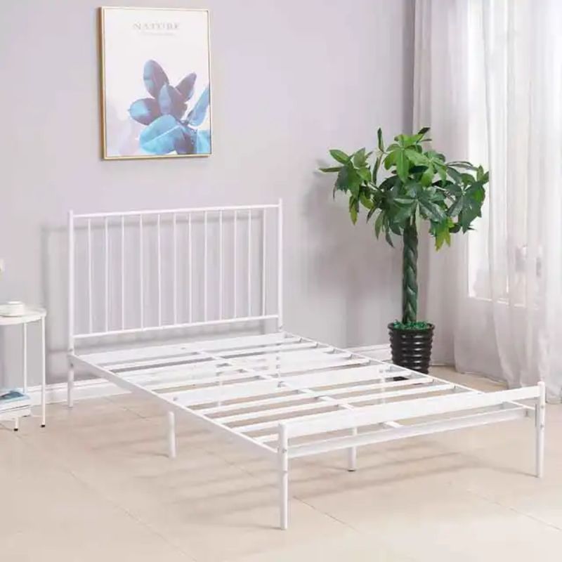  هيكل سرير حديد شرائح  أبيض 180X200سم 