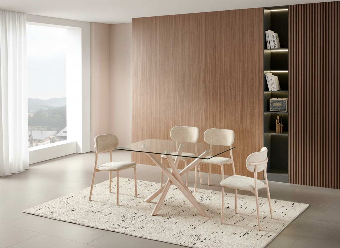  طاولات طعام مستطيل 4كراسي بتصميم عصري 