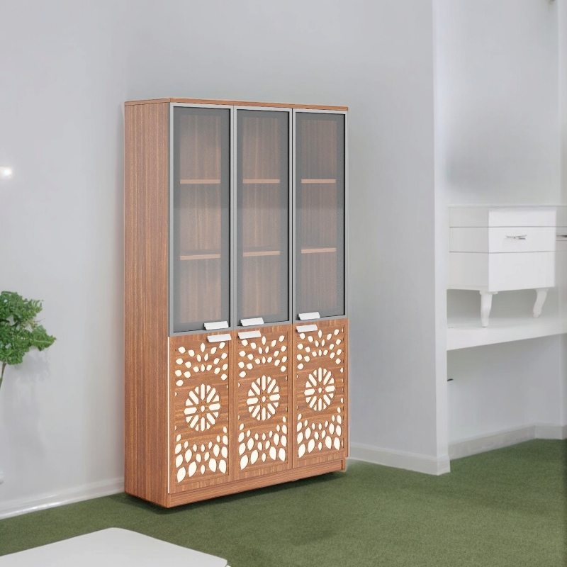   دولاب مكتبى خشبى بنى  40×120×200سم 