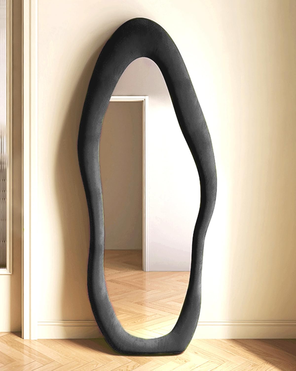  مرايا ديكور قماش بوكليه اسود 160-60سم 