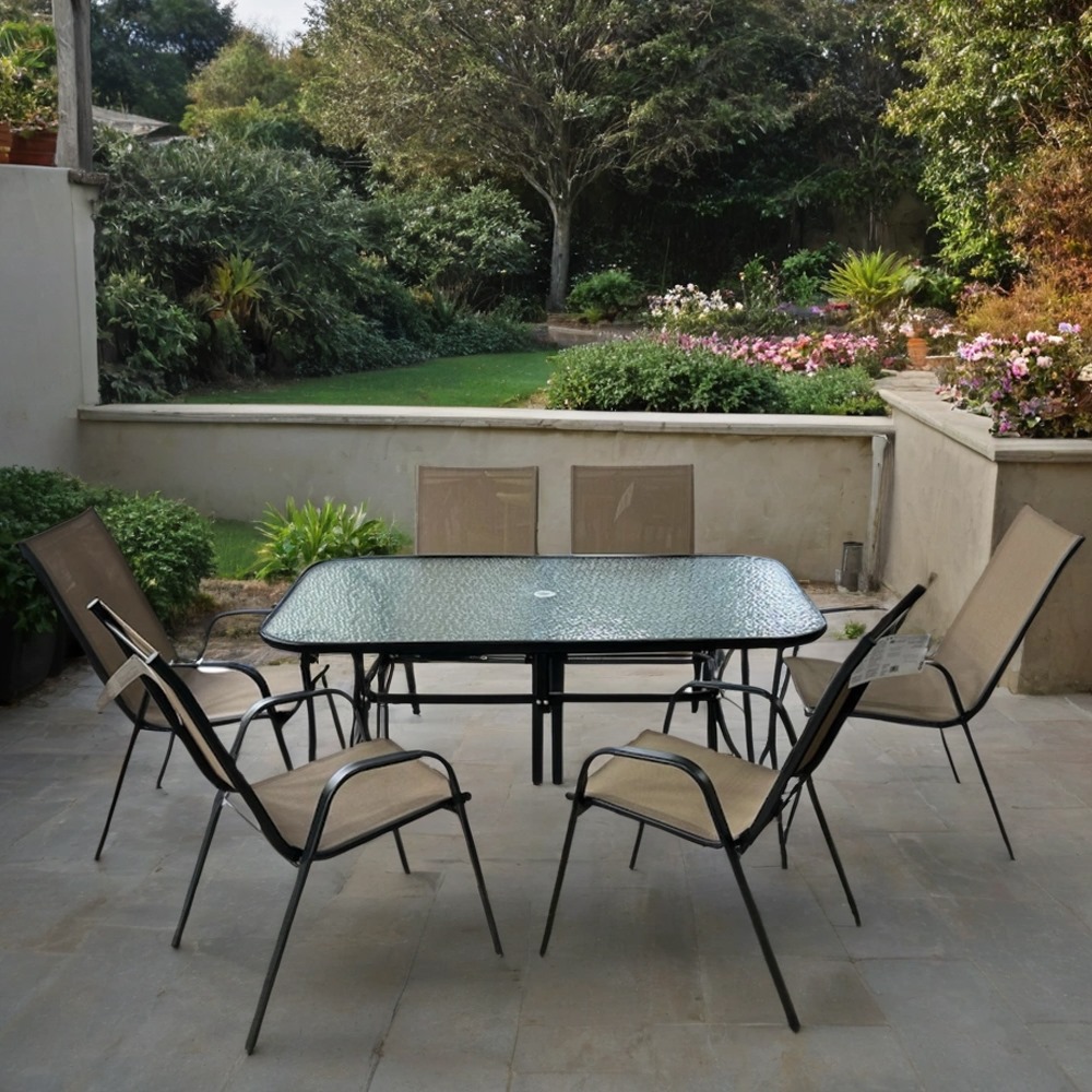  طاولة طعام خارجية 6 كراسي مقاس 70*90*150 سم 