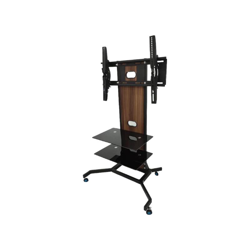   حامل تلفزيون زجاج خشب بني - اسود-180-70 