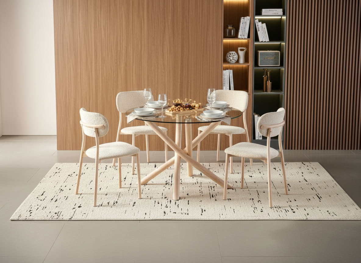  طاولات طعام دائري 4كراسي بتصميم عصري 