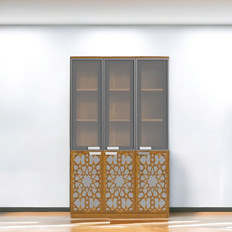    دولاب مكتبى خشبى بنى  40×120×200سم 