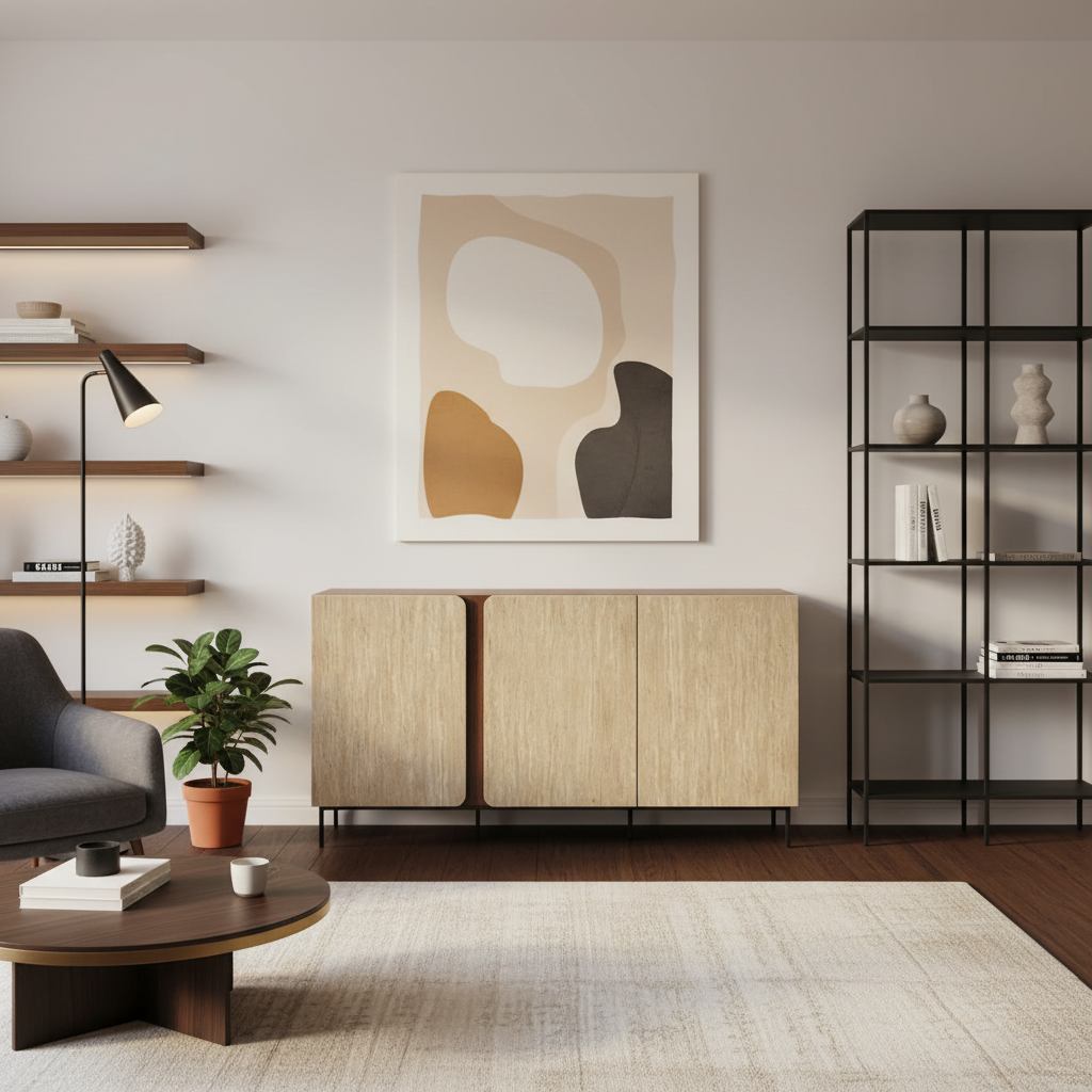  دولاب بوفية بأربعة أبواب ذو تصميم عصري 