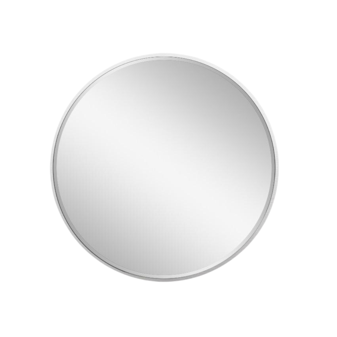  مرأة حائط ضد الكسر دائرية اطار فضى 100×100سم 