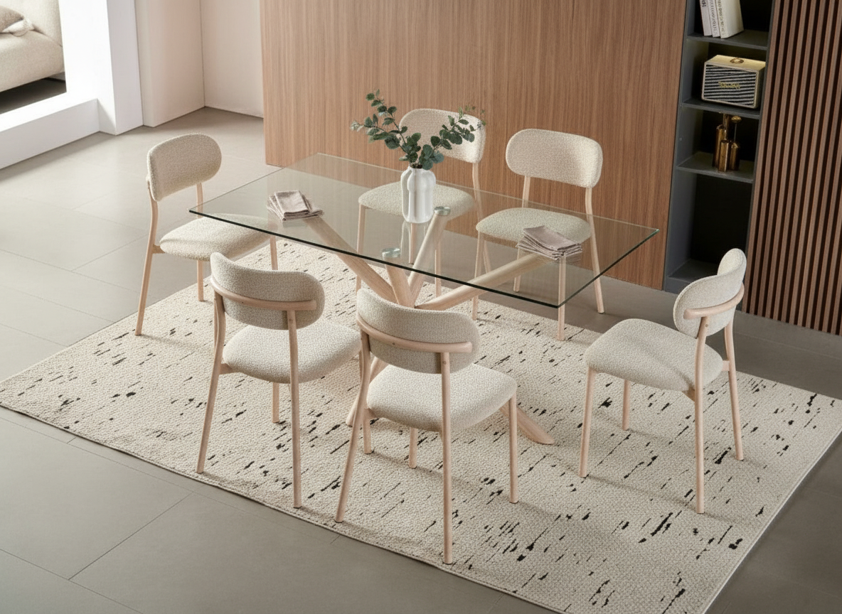 طاولة طعام 6كرسي بتصميم عصري 