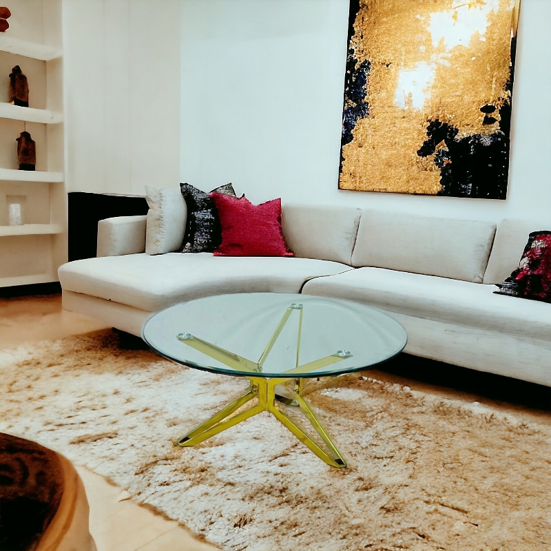   طاولة خدمة مفرد  ستيل زجاج 100-100-45 سم  