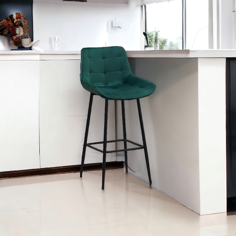  كرسى بار مخمل اخضر غامق110x45x45 سم 