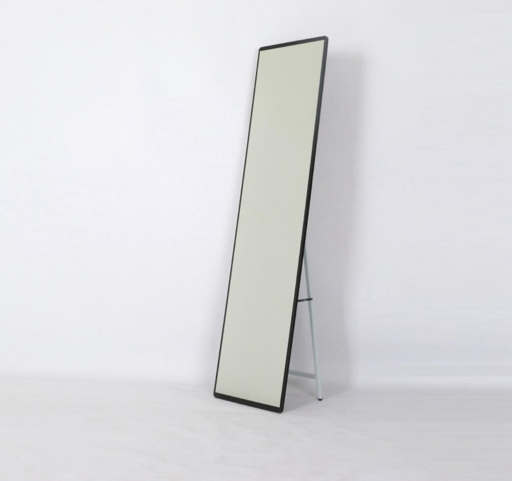  مرآة أرضية اطار اسود 