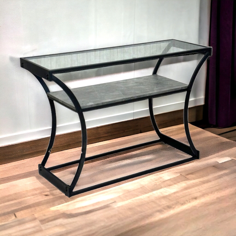   كونسول استقبال زجاج  خشب 120x85x40 