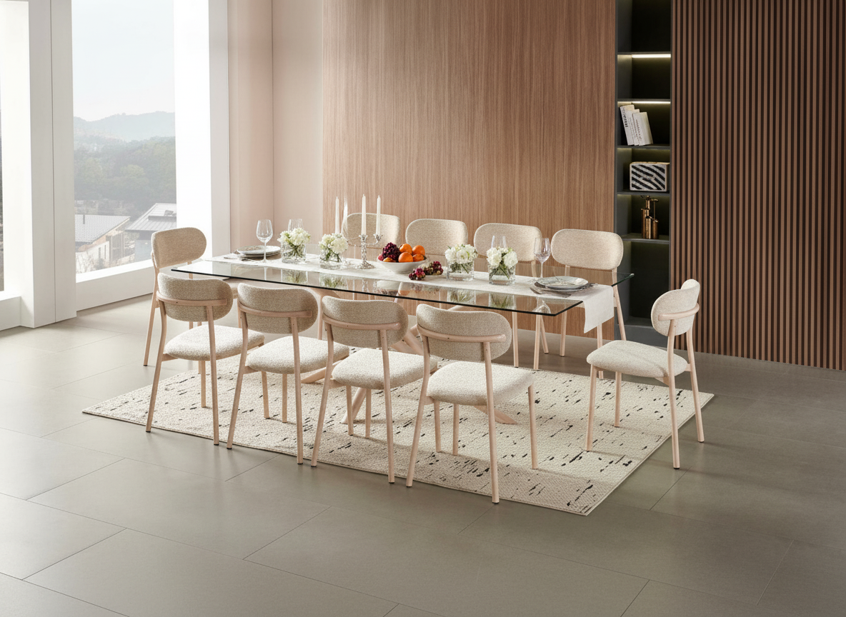 طاولات طعام مستطيل 10كراسي بتصميم عصري 