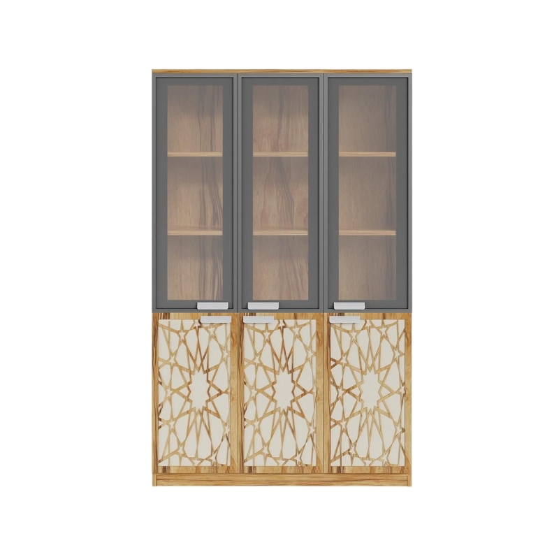  دولاب مكتبى خشبى بنى  40×120×200سم 