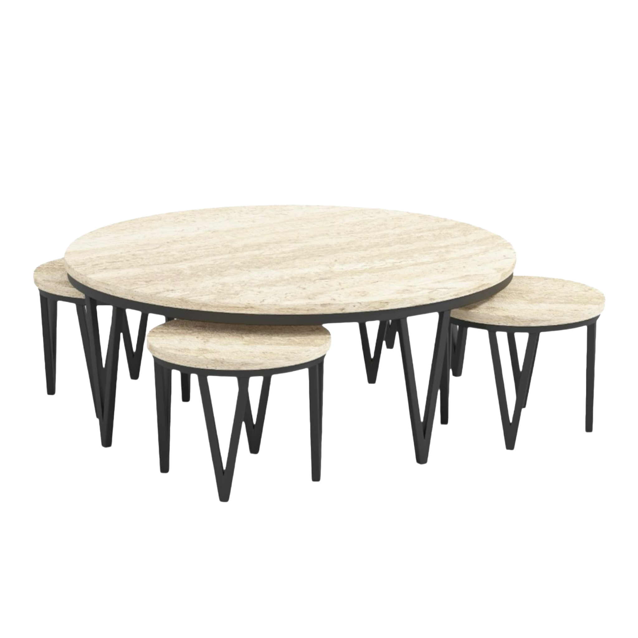  طقم طاولات خشبية تصميم حديث 4+1 