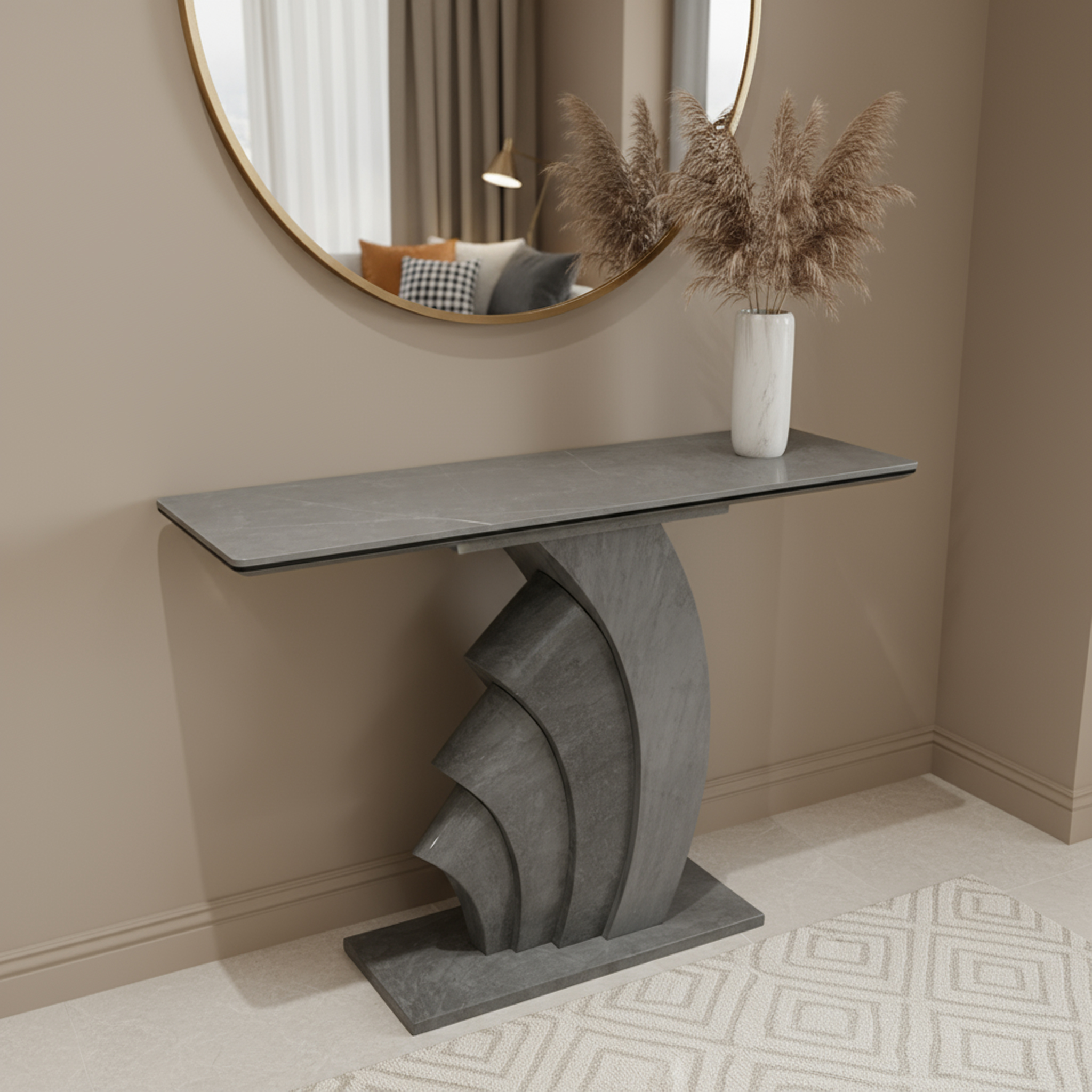  مدخل سيراميك رمادي تصميم حديث 
