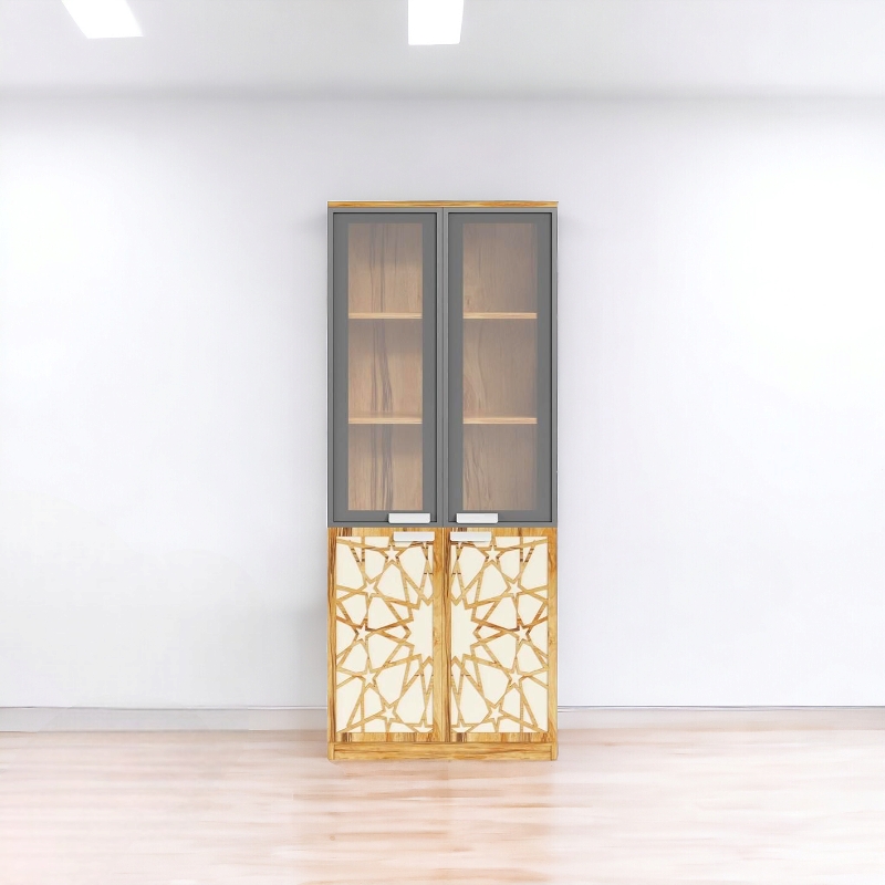  دولاب مكتبى خشبى بنى  40×80×200سم 