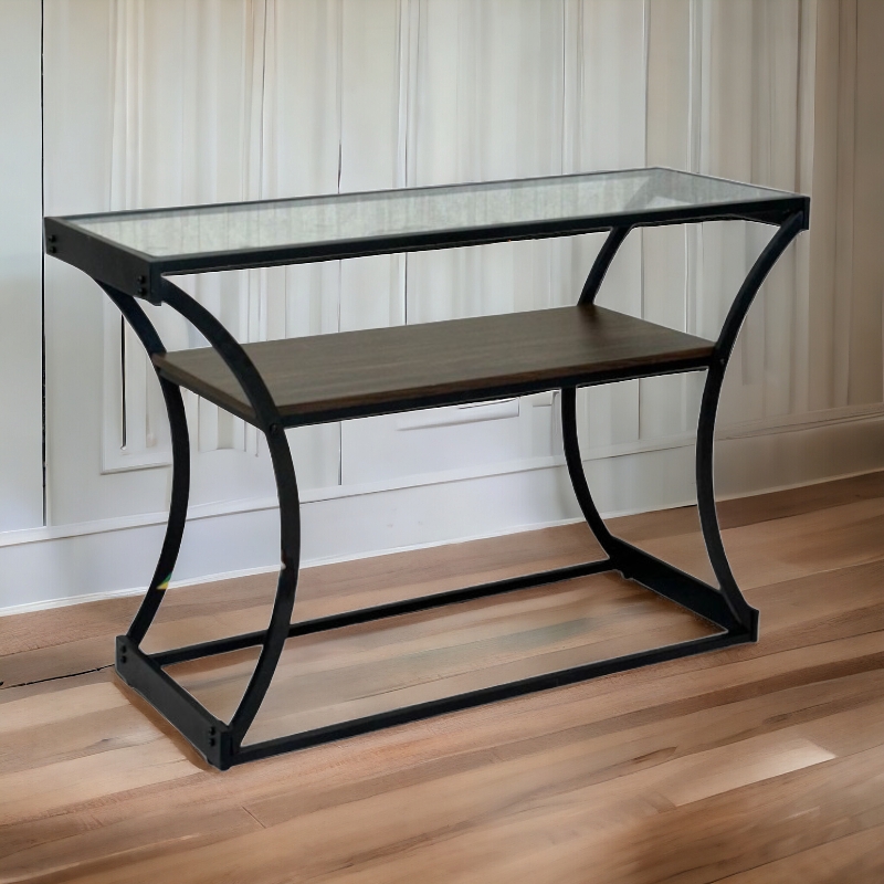  كونسول استقبال زجاج  خشب 120x85x40 