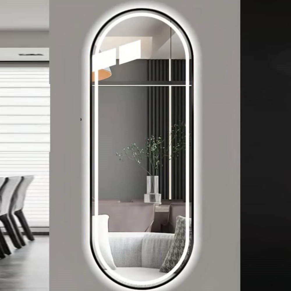  مراية المنيوم اسود LED  مقاس 60*165سم  