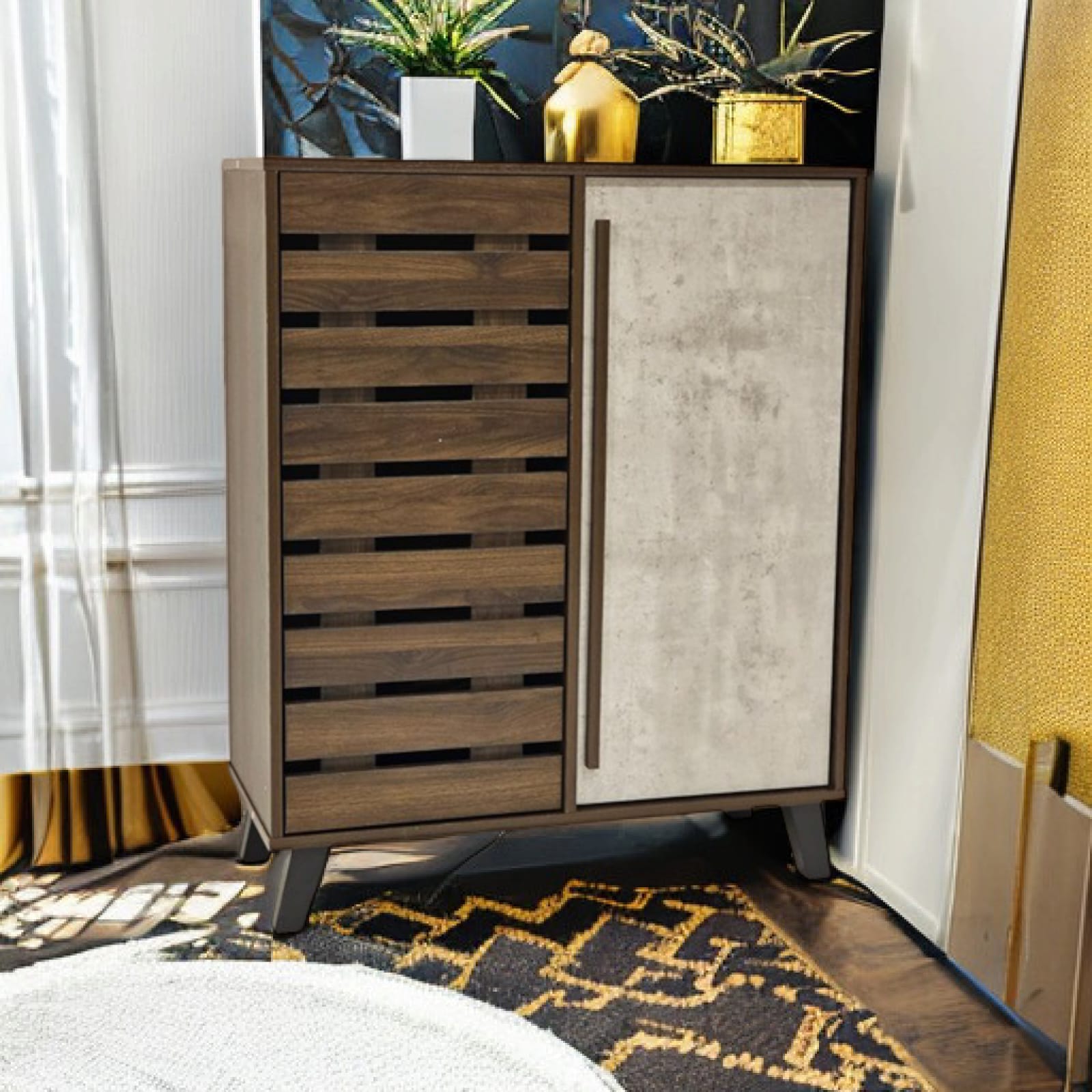  دولاب أحذية متعدد الأغراض 2 باب 96x35x80سم  