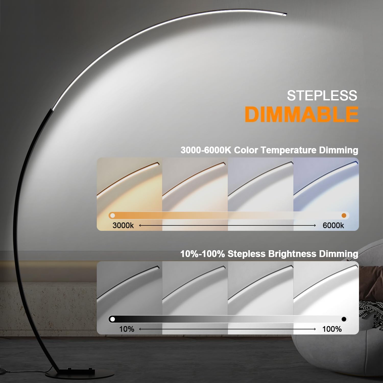  مصباح ارضي LED قابل للتعتيم مع 3 درجات 