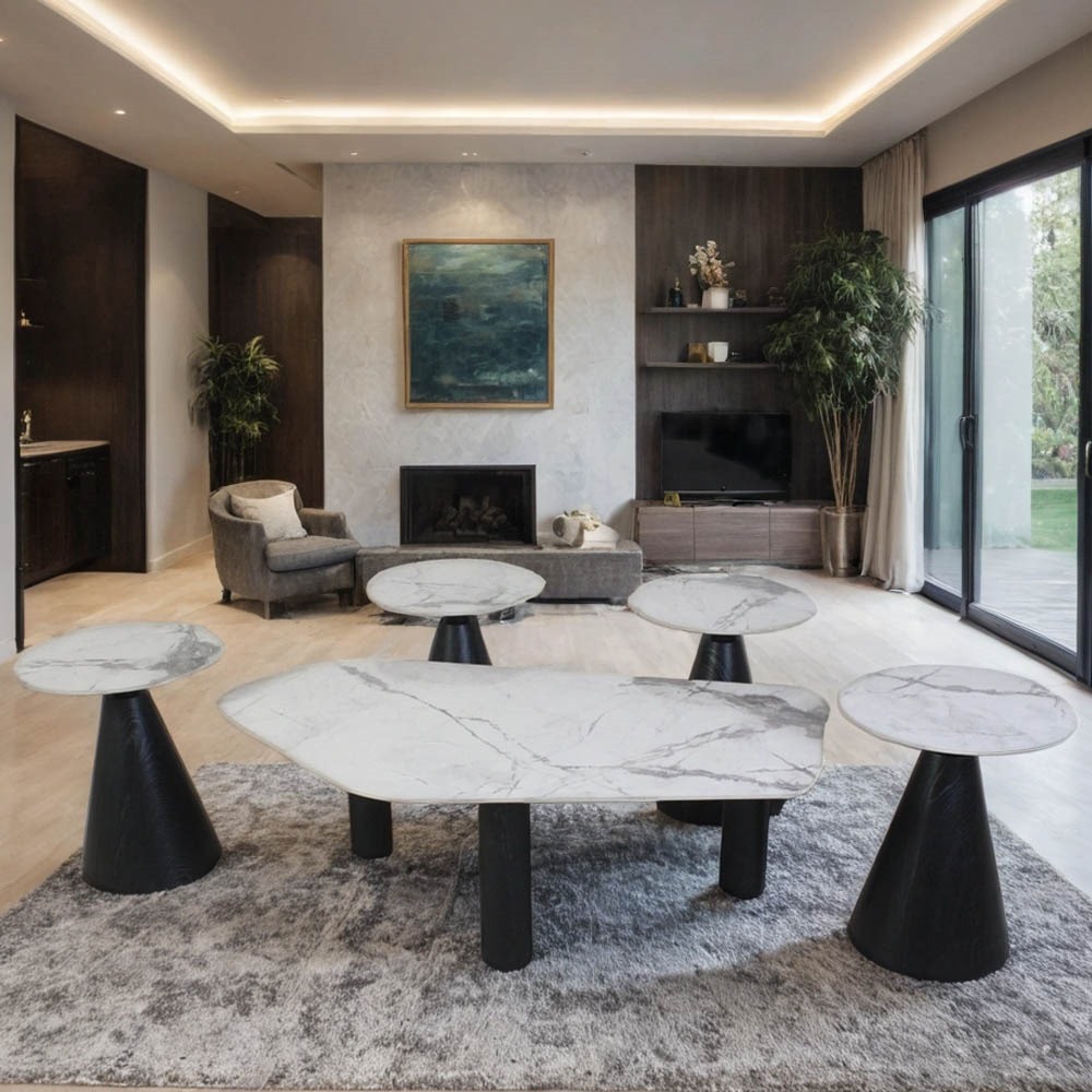  طقم طاولات شاي سيراميك 5 قطع 