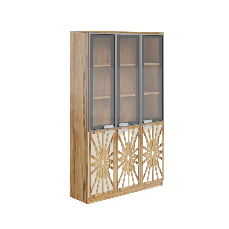    دولاب مكتبى خشبى بنى  40×120×200سم 