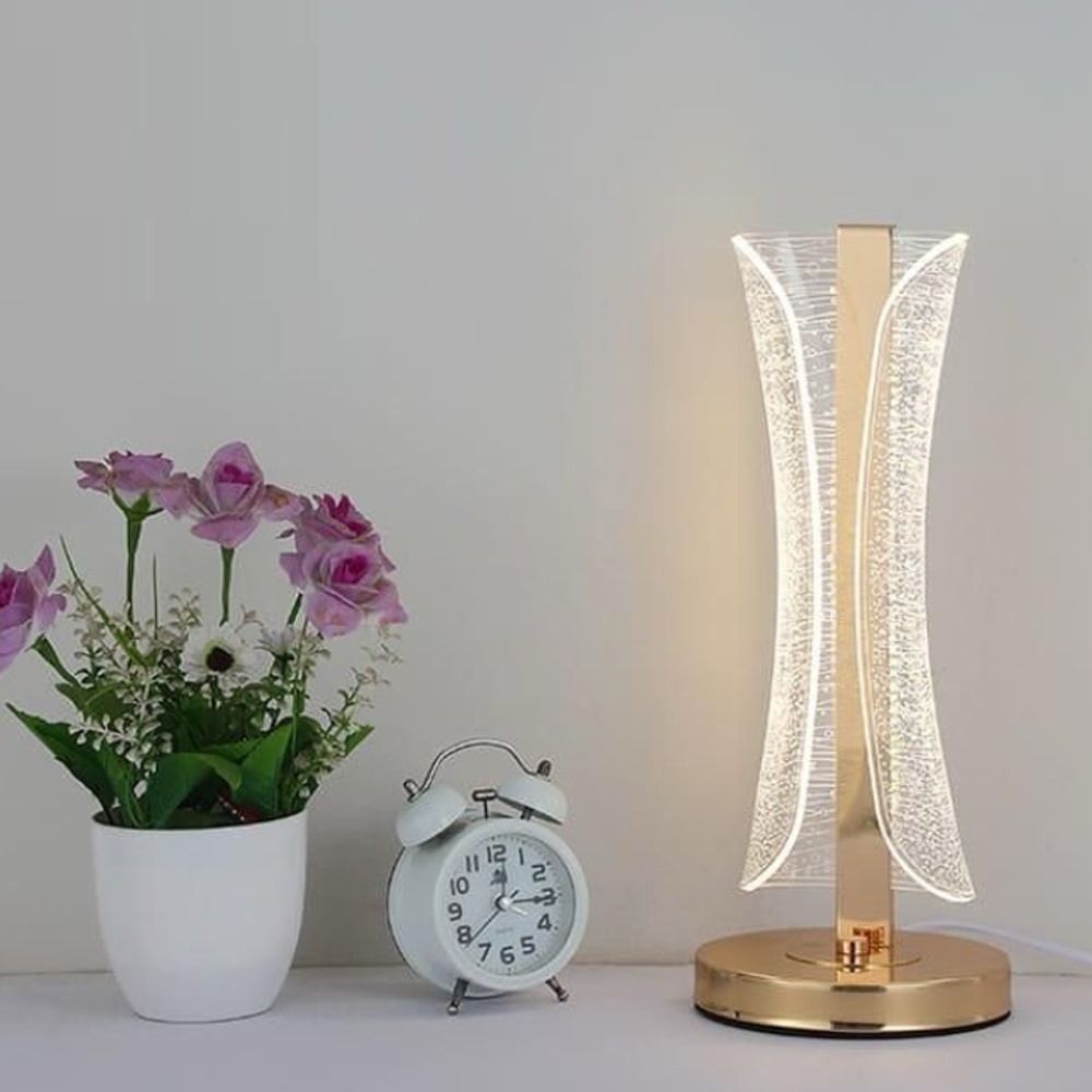  مصباح طاولة معدني اسود LED 
