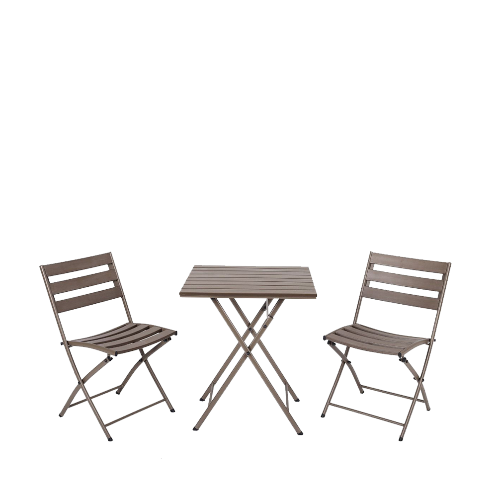  طقم خارجي كرسيين وطاولة حديد قابل للطي مقاس 72*60*60 سم 