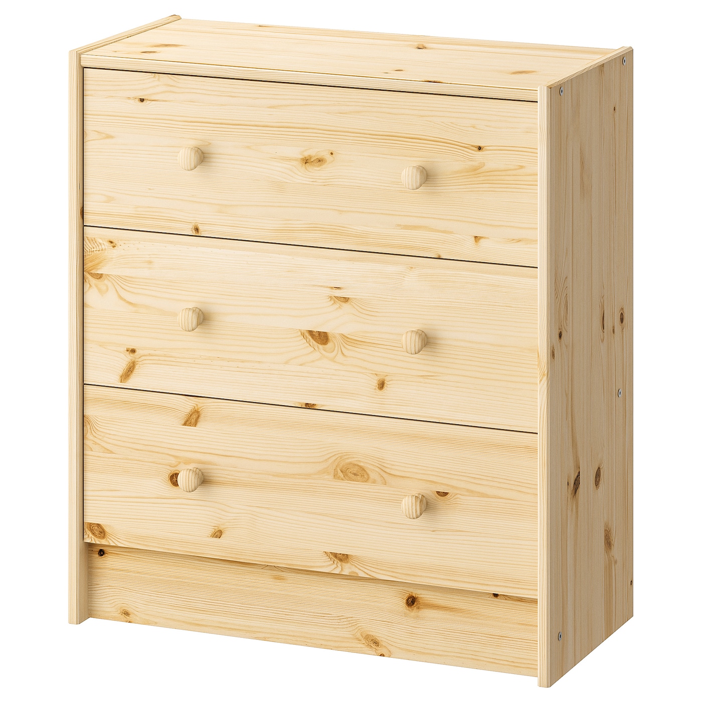  خزانة بـ 3 أدراج, صنوبر, ‎62x70 سم‏ 