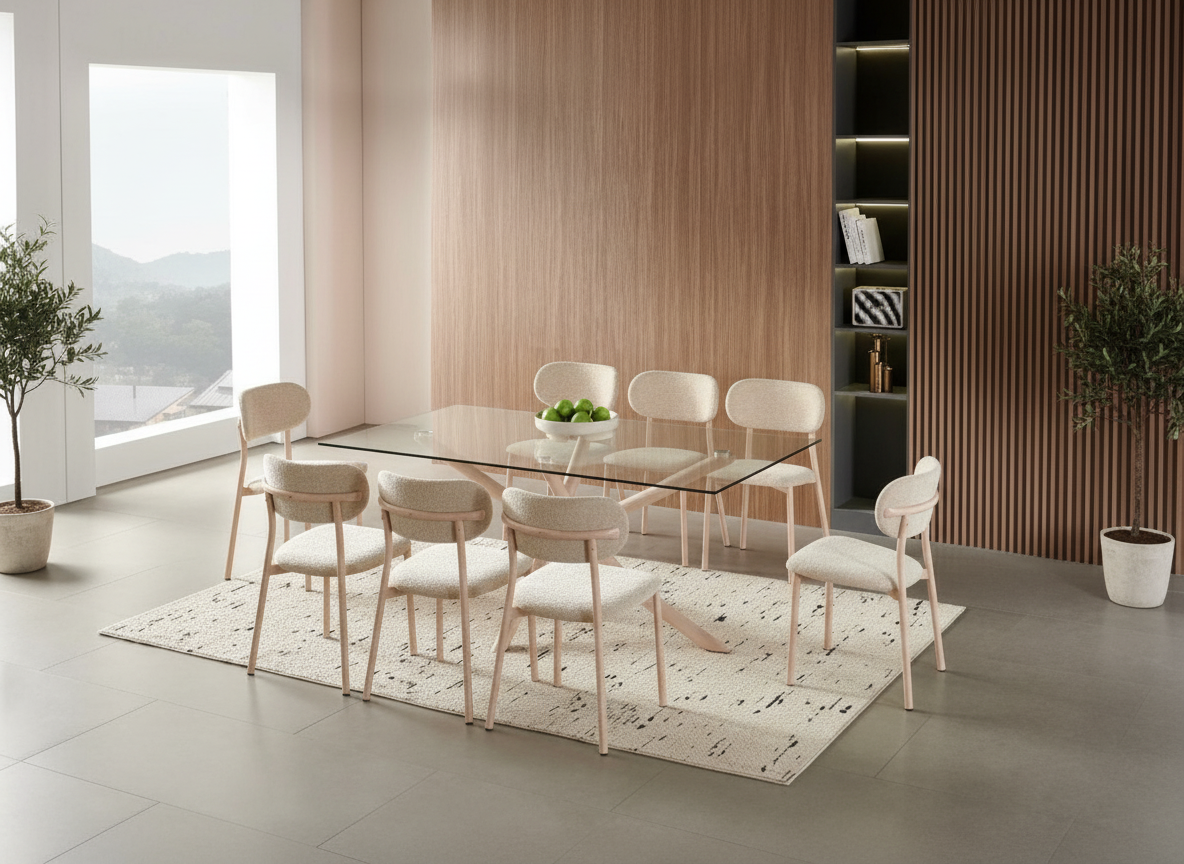  طاولات طعام مستطيل 8كراسي بتصميم عصري 