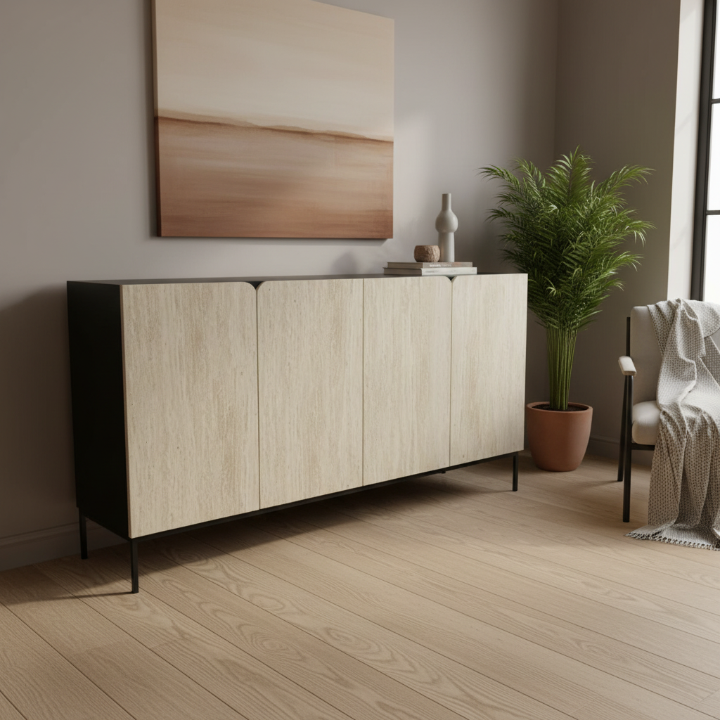  دولاب بوفية بأربعة أبواب ذو تصميم عصري 