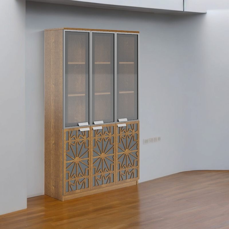  دولاب مكتبى خشبى بنى  40×120×200سم 