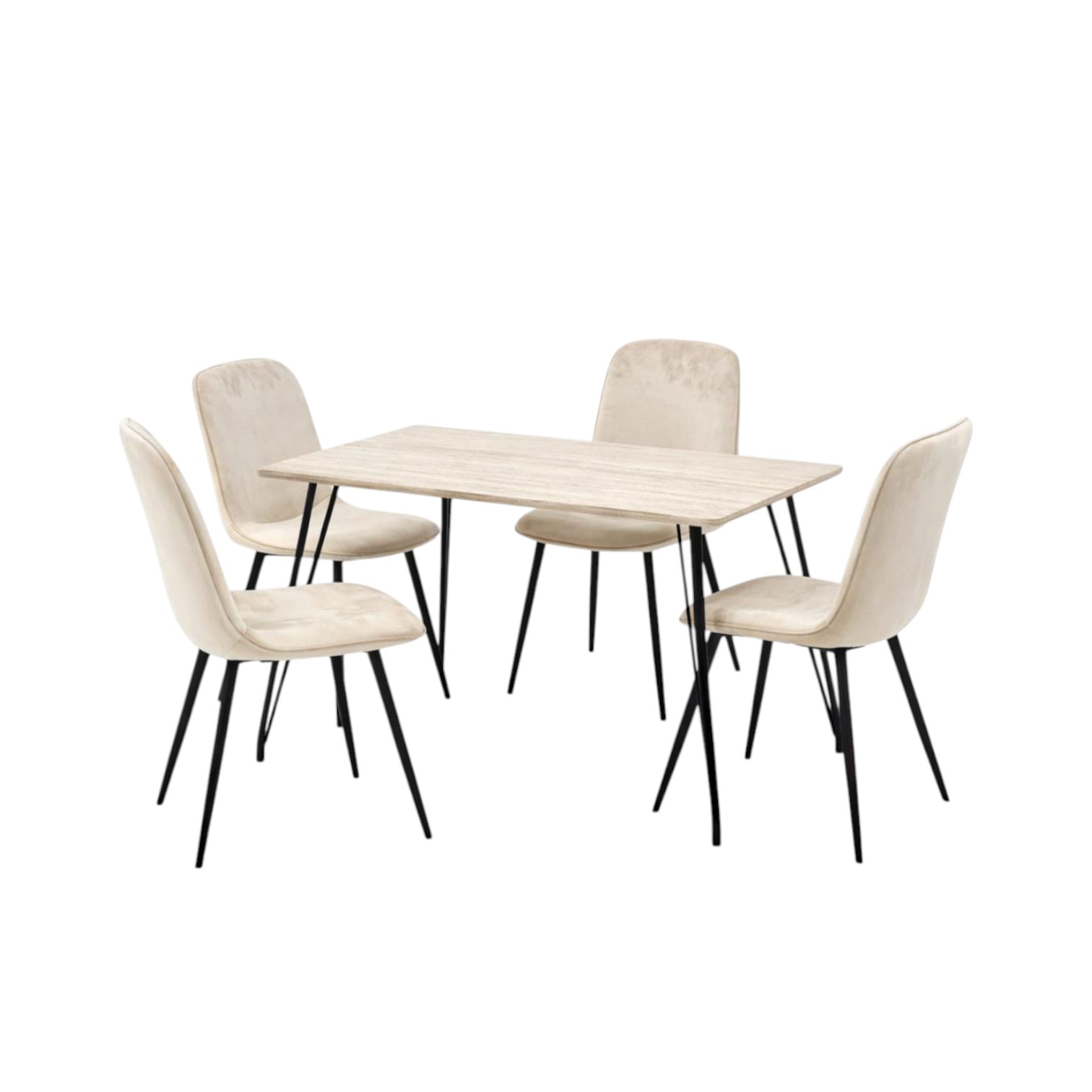  طاولة طعام 4 كراسي خشب مقاس 77×70×120 