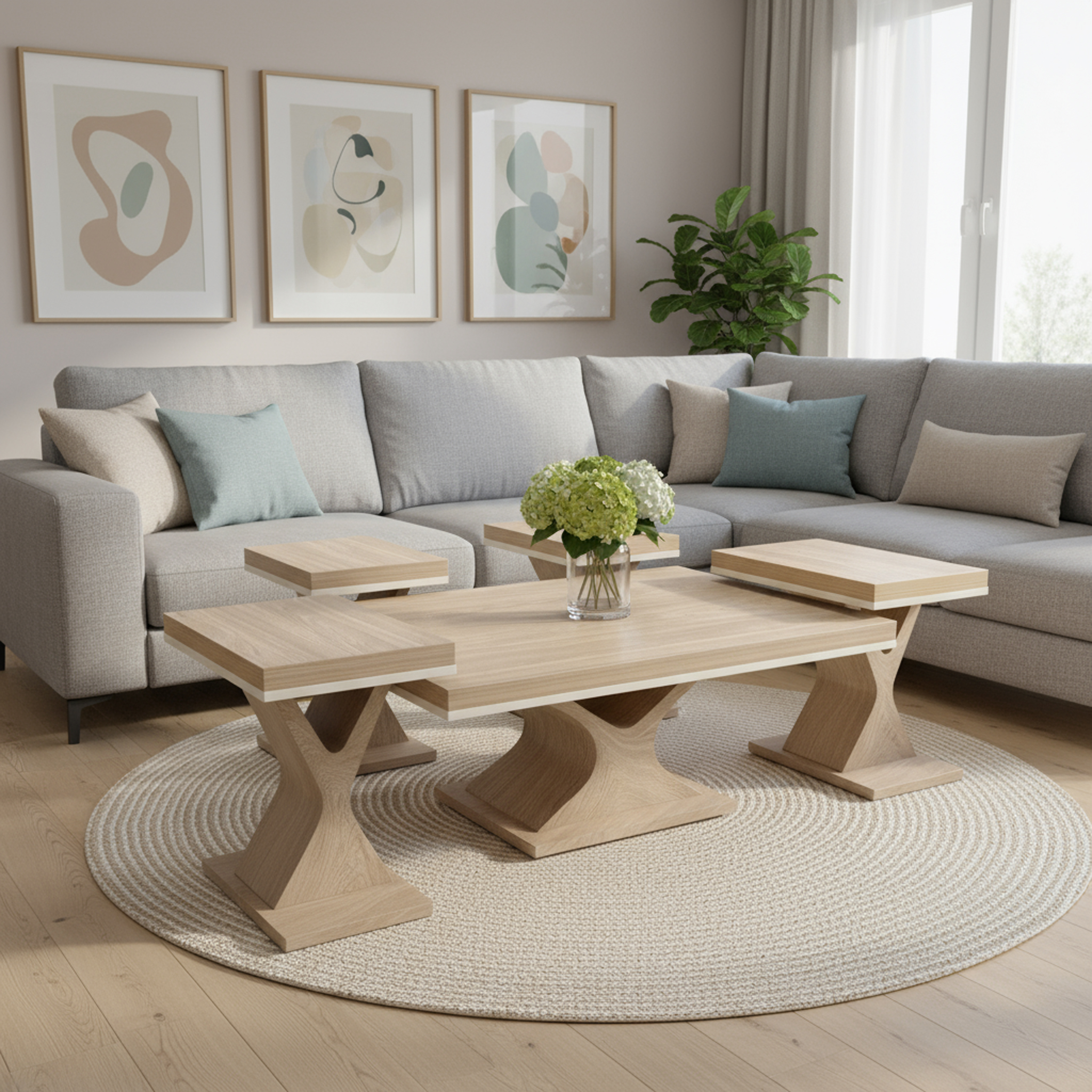  طقم طاولات خشب تصميم حديث 