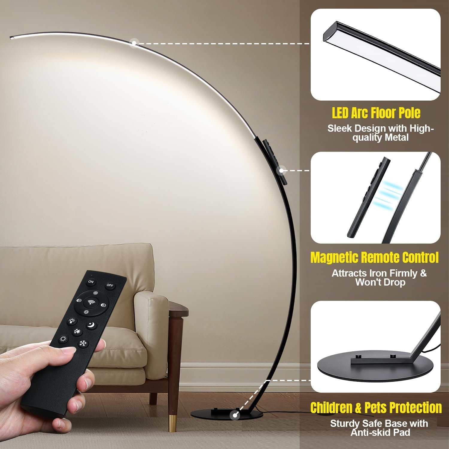  مصباح ارضي LED قابل للتعتيم مع 3 درجات 