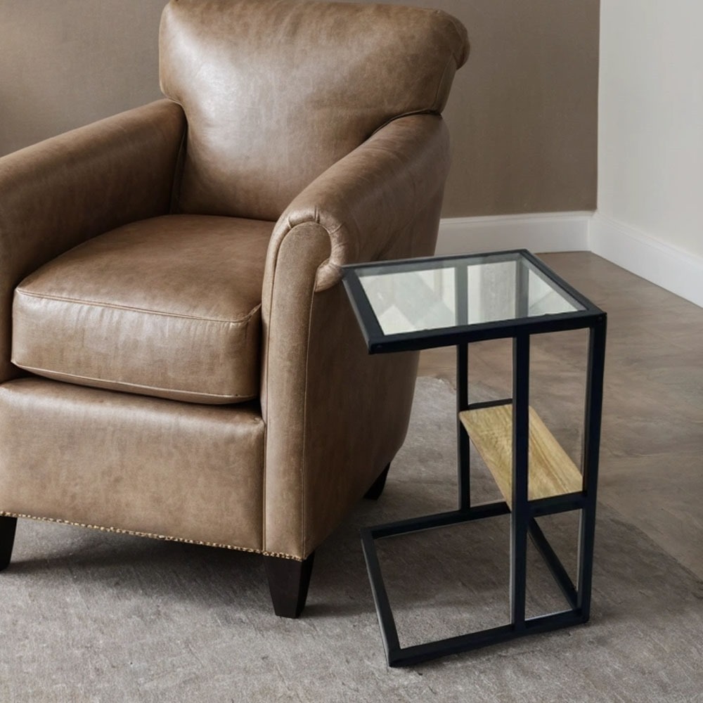  طاولة خدمة زجاج مفرد مقاس 35×35 سم 