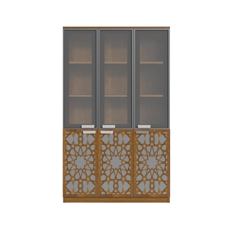    دولاب مكتبى خشبى بنى  40×120×200سم 