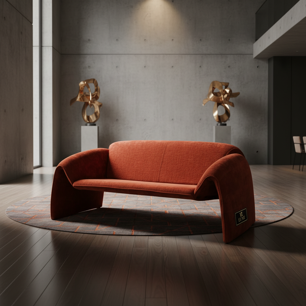  كنب ثنائي (لوف سيت) بتصميم انسيابي برتقالي 