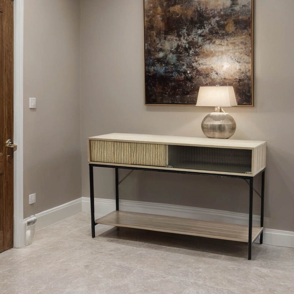  طاولة كنسول خشب 2 دور مقاس 80*40*130 سم  