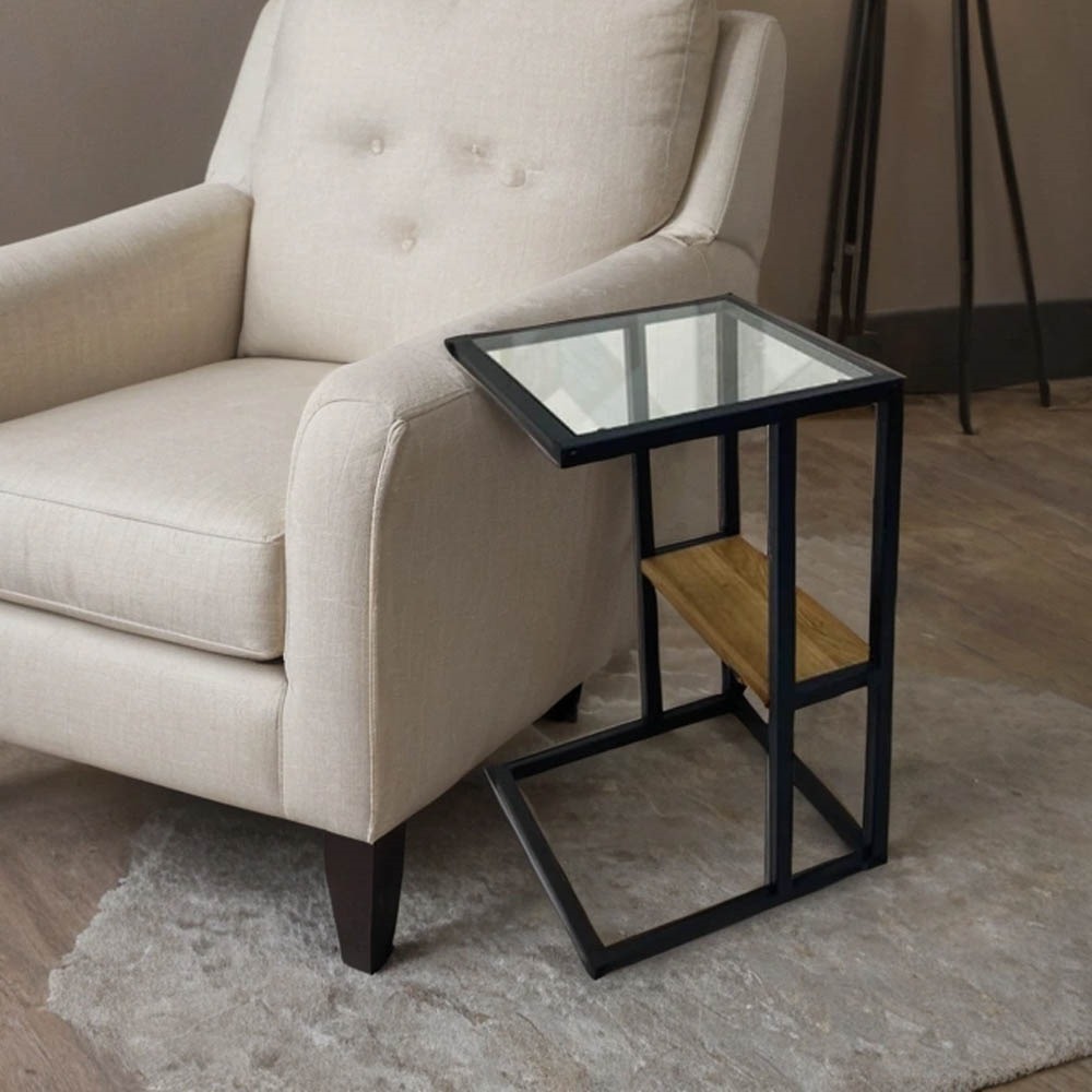  طاولة خدمة زجاج مفرد مقاس 35×35 سم 
