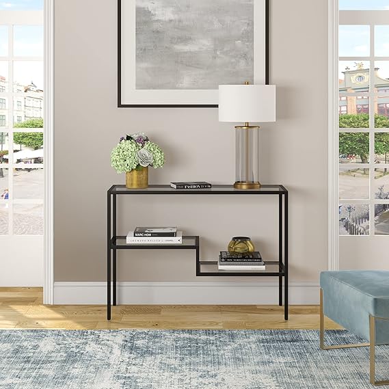  كونسول استقبال زجاج  اسود 130x80 سم  